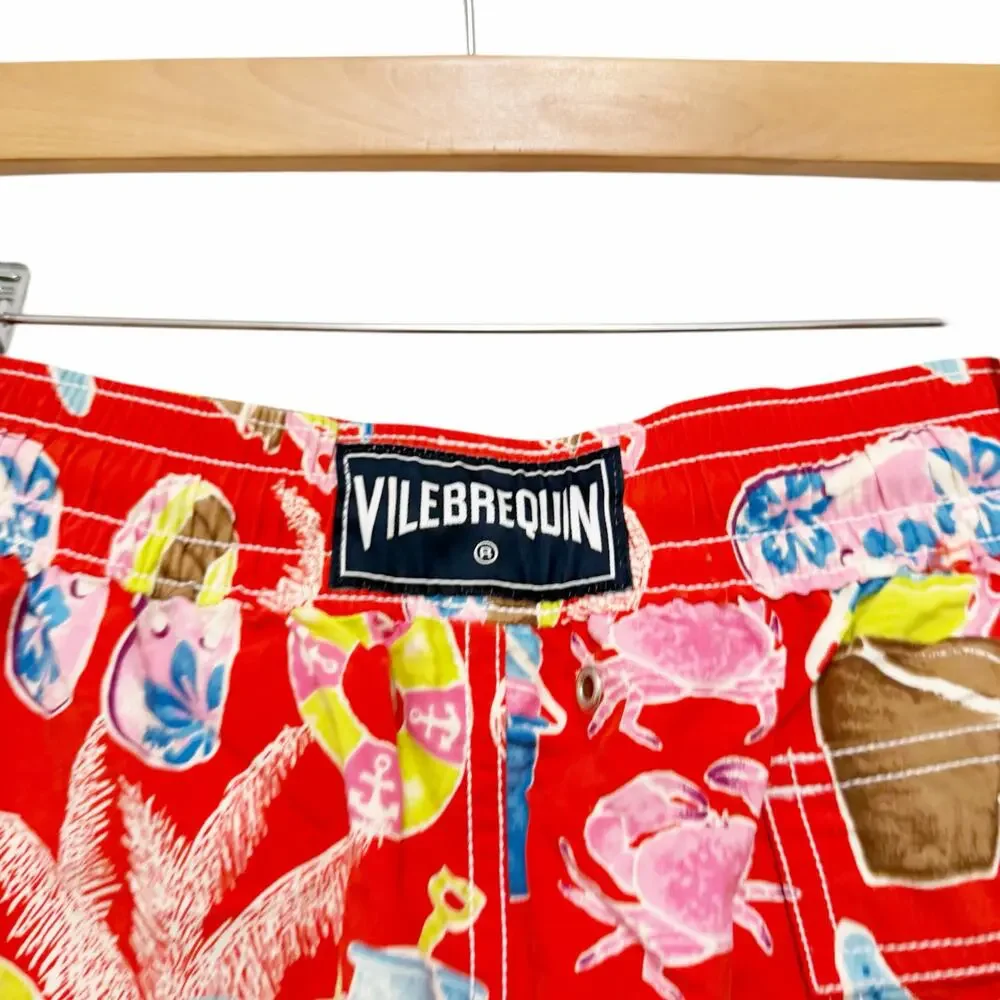 Vilebrequin Moorea Red Starfish Crab Flip Flop Beach Toys Bathing Suit Sz XL